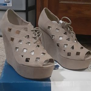 Shiekh Beige Peep Toe Wedge